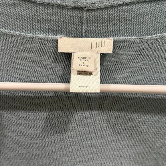 J. Jill Women’s Blue Cardigan Open Front Long Sleeve Wool Blend Size Large - Picture 4 of 5